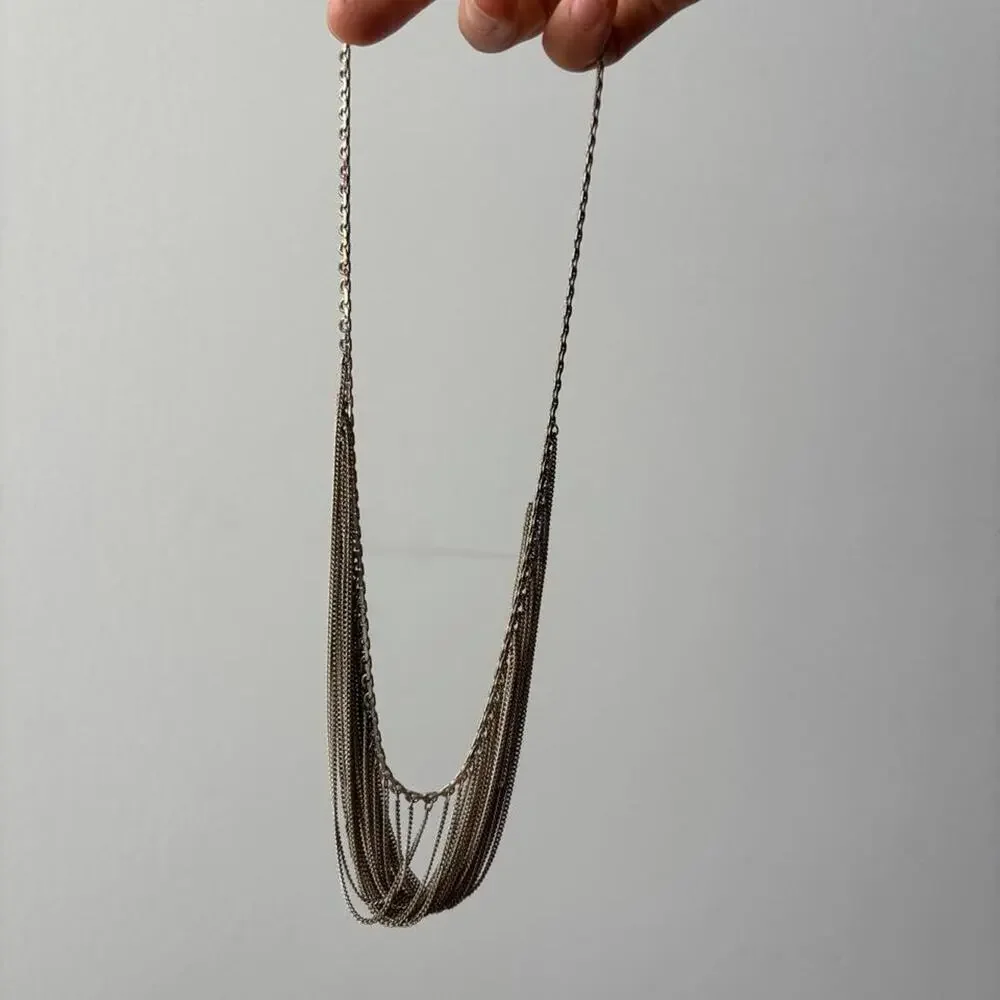 Vintage Silver chain necklace with multiple strands
